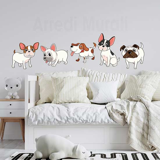 Adesivi murali cani simpatici