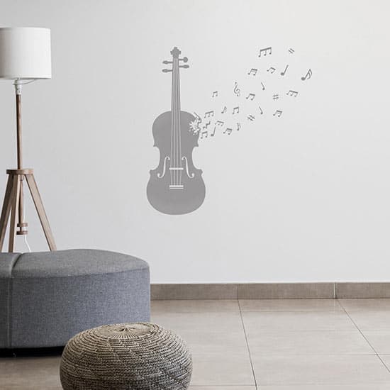 Adesivi murali violino con note