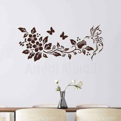 Decorazioni adesive con farfalle e fiori