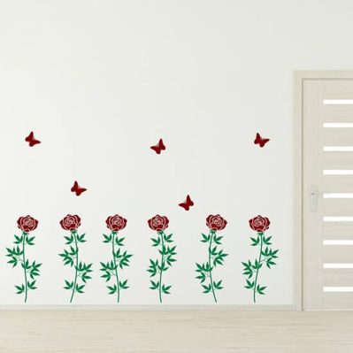 Decorazione adesiva da parete con fiori, adesivi murali