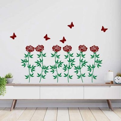 Decorazione adesiva da parete con fiori