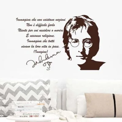 ADESIVO DA PARETE FRASE JOHN LENNON MARRONE