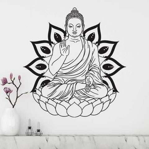 Adesivo da parete Buddha decorazione adesiva