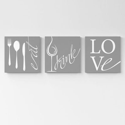 Quadretti con frasi per cucina su tela