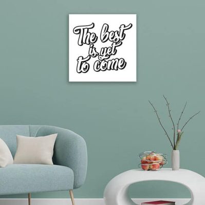 Quadretto con frase motivazionale su tela