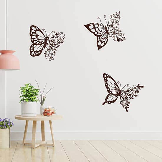 Wandtattoo-Loft Adesivi Murali Farfalle - Set Da 13 Pezzi, 49 Colori Disponibili - Marrone, Fatti In Germania