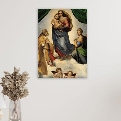 Riproduzione su tela della Madonna Sistina di Raffaello
