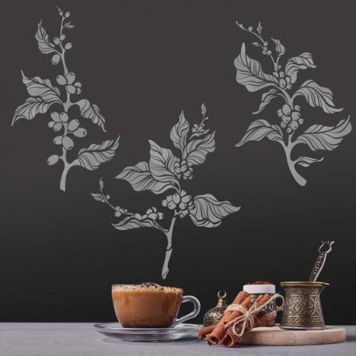 Adesivi murali albero del caffè decorazioni adesive