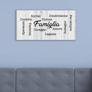 Quadro con scritte per la famiglia stampa su tela