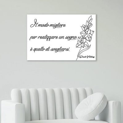 quadro con frase bianco e nero stampa su tela