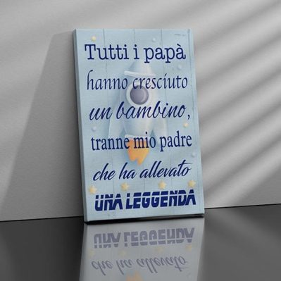 Quadro per bambino con frase su tela