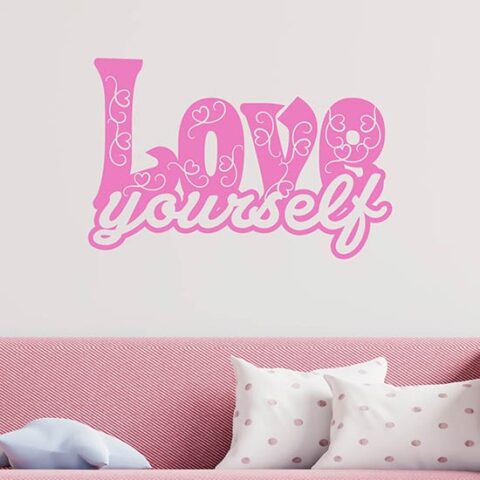 love yourself stickers murali frase adesiva