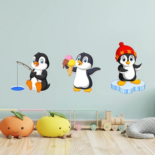 Adesivi murali pinguini per bambini decorazioni da parete