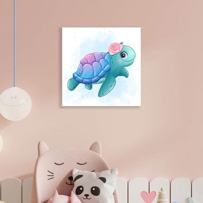 Quadro su tela con piccola tartaruga