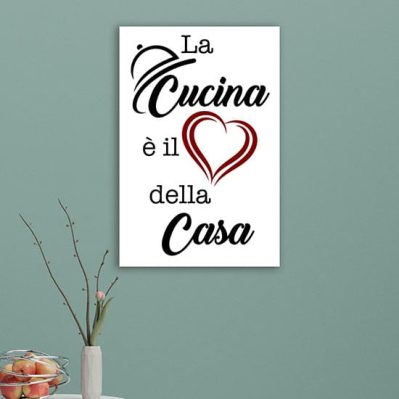 Stampa su tela con frase per la cucina quadro da appendere
