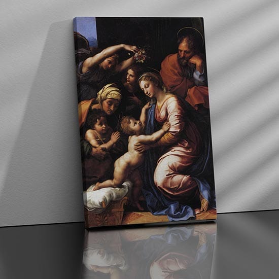 Quadro Sacra Famiglia di Raffaello stampato su tela