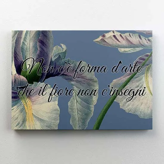 Stampa Su Tela Con Colibrì E Fiori - Quadro Moderno Con Citazione Di Riconoscenza - Decorazione Da Parete