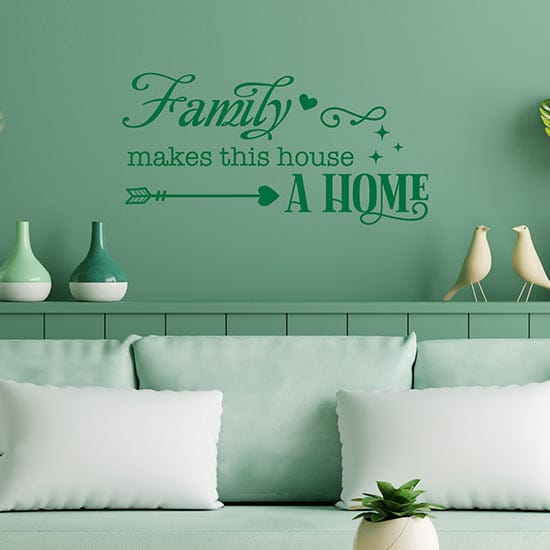 Scritte adesive da parete sulla famiglia stickers murali