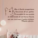 INDIGOS UG - Decalcomanie da muro - adesivi da parete - Murale - W523 - Cat - Gatti, Rosa, 80x78 cm - Decorazione per soggiorno, camera dei bambini, ufficio, scuola