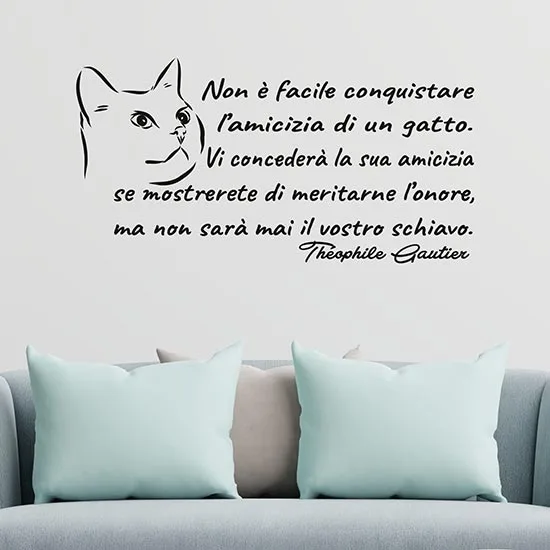 Poster su tela con scritta in lingua inglese Gatto, decorazione artistica da parete, per soggiorno, camera da letto, 20 x 30 cm