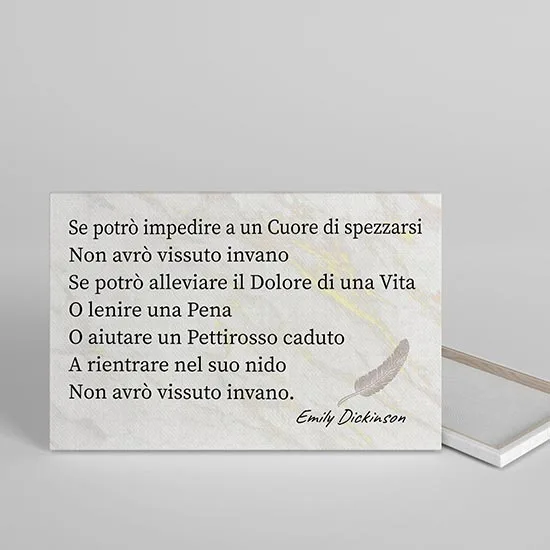 Stampa Su Tela Con Poesia 'Quando Domani Inizia Senza Me' - Quadro Con Cornice Per Parete O Tavolo 29x38 Cm