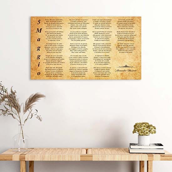 Quadro su tela poesia Il 5 Maggio da appendere