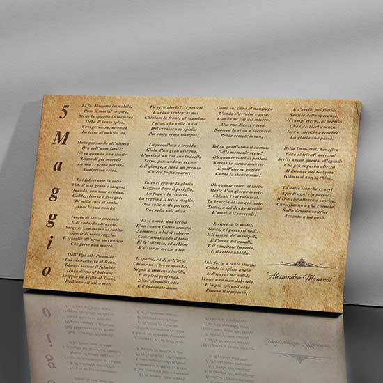 Quadro su tela poesia Il 5 Maggio di Manzoni