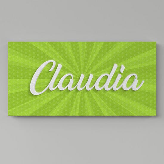 quadro personalizzato con nome stampato su tela