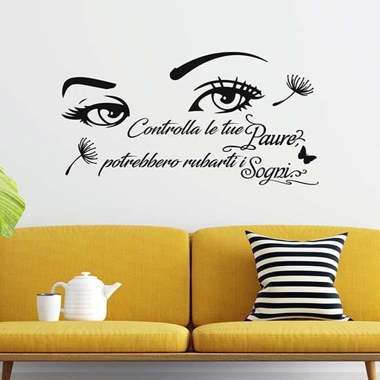Decorazione con scritta adesiva da muro per arredare