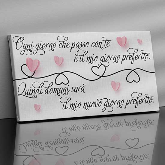 Quadro su tela con dedica d'amore idea regalo