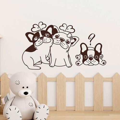 Adesivi da parete bulldog francese per bambini