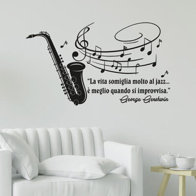 Adesivi murali musica jazz, stickers da parete