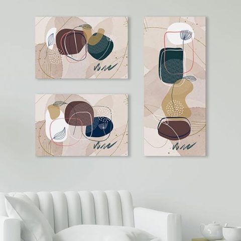 Tela Da Parete Moderna Con Motivo Floreale Acquerello Marrone - Dimensioni 30,5x40,6 Cm Per Soggiorno E Camera Da Letto