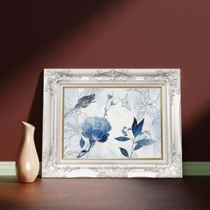 Quadro con fiori e cornice su tela stampa moderna