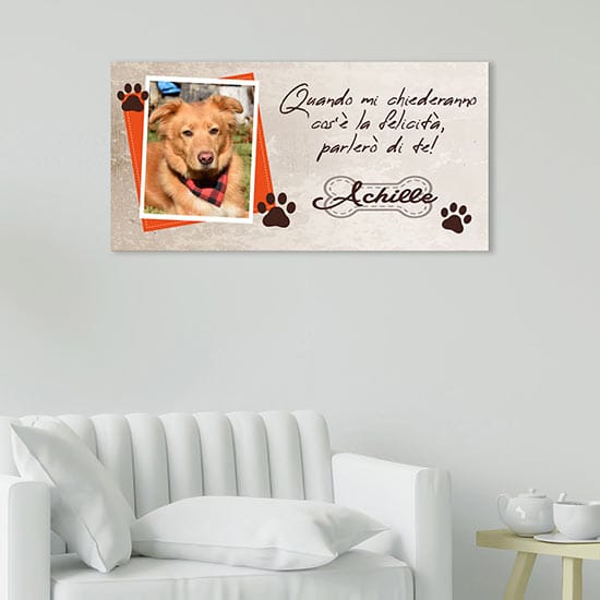Quadro personalizzato con foto del tuo cane e nome