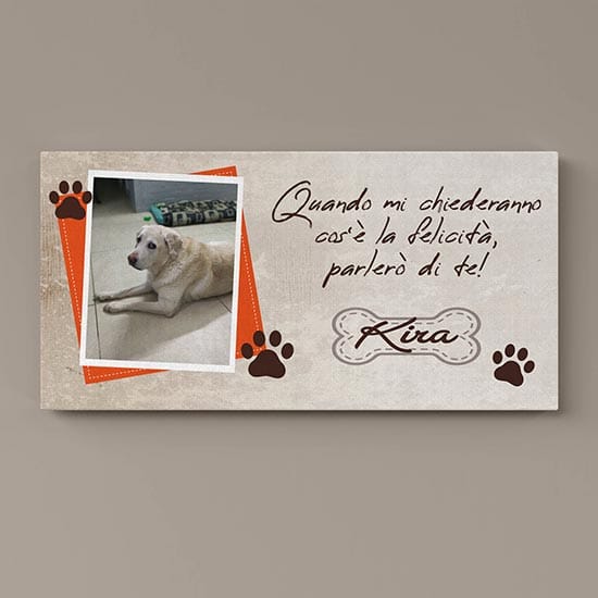 Quadro personalizzato con foto del tuo cane su tela