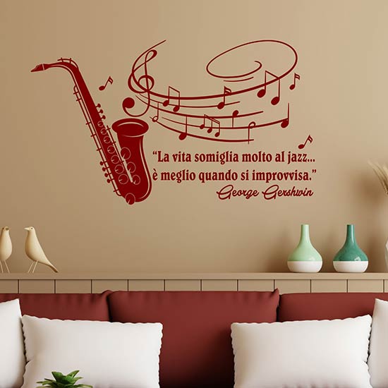 adesivi murali musica jazz