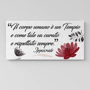 Quadro moderno con frase di Ippocrate stampa su tela