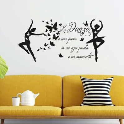 Decorazione adesiva con frase sulla danza da parete, adesivi murali