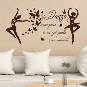 Decorazione adesiva con frase sulla danza da parete