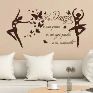 FASHWORK Adesivo murale wall sticker Danza - la danza è la poesia del corpo - idea regalo per la casa Dimensioni 45x29 cm