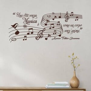 Adesivi da muro con frase sulla musica decorazioni da parete