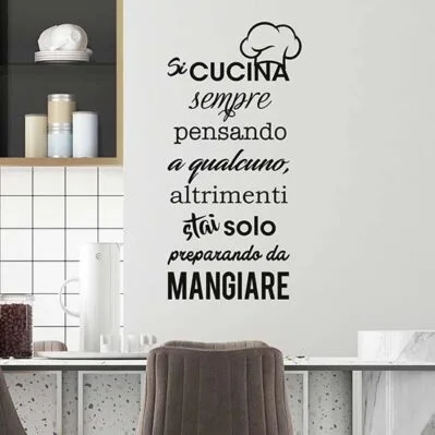 Adesivo Murale Da Cucina “Benedici Questa Cucina” | Frase Ispiratrice Con Ciotola E Posate | Decorazione Parete In Vinile Rimovibile Per Casa, Sala Da Pranzo, Bar E Ristorante