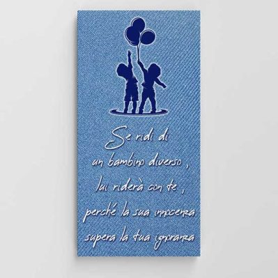 Quadro con frase per bambini su tela