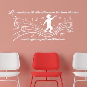 Stickers murali frasi musica decorazioni