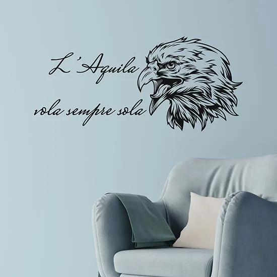 Adesivo da parete con aquila, in 6 misure, 56_lichtblau, 96 x 28 cm