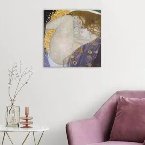 Quadro Klimt Quadro Gustav Klimt Danaë 1907 - Stampa Con Cornice MDF 40x40cm Nero Stampa Gustav Klimt - Foto 2