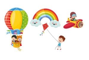 Disposizione adesivi da parete per la cameretta dei bambini