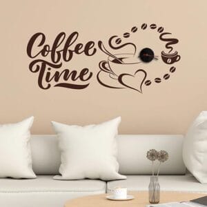 Orologi da parete coffee bar decorazione adesiva murale