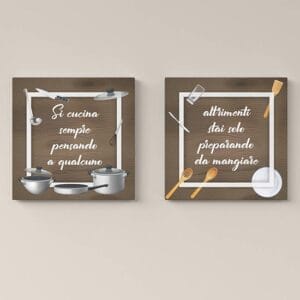 Quadri cucina con scritte da appendere, stampe su tela